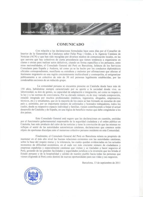 COMUNICADO 13-9-2011